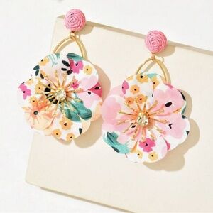 Floral Statement Drop Earrings
